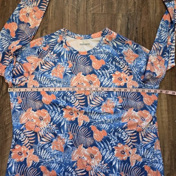 Columbia Long Sleeve Performance Fishing Gear Floral Sun Protection Top Size 2X - Picture 8 of 11